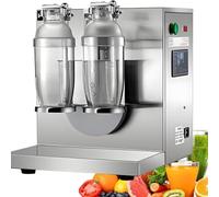 Automatic Milk Tea Shaking Machine, Double Stations Bubble Boba Shaker, Stainless Steel Electric Mixing Blender with 2X 1000 ML PC Mugs for Beverages and Coffee
