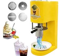 Automatic Mini Fruit Soft Ice Cream Machine for Home,4 Moulds, Easy to Use for Ice Cream Parlours and Dessert Shop(Yellow)