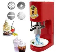 Automatic Mini Fruit Soft Ice Cream Machine for Home,4 Moulds, Easy to Use for Ice Cream Parlours and Dessert Shop(Red)