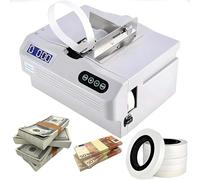 Automatic Money Packer Banknote Binding Machine Small Banknote Baling Machine Small Paper Strapping Band Mac-Hine Strapping Bundling Money Tied Bill Pack Tool Cross Baling(Machine+43 Rolls)