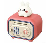 Automatic Money Roll Piggy Bank with Large Storage and Fingerprint, ABS Safe with Smart Password Lock for Secure Financial Management (pink-B)