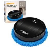 Automatic Mopping Robot, For Slim 6.5cm Low Profile Design, For Under Furniture, Wet Dry Dual Mode, Quiet 55dB Hands- Cleaner, For Hard Floors, USB Rechargeable(8688 Black)