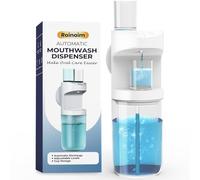 Automatic Mouthwash Dispenser, 550ml (19.35 Oz) Mouthwash Dispenser for Bathroom with Magnetic Cups, 3 Dispensing Levels, Long Standby Time White