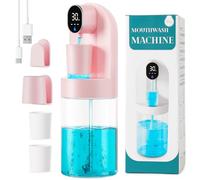 Automatic Mouthwash Dispenser for Bathroom, 21.12 oz Touchless Smart Mouth Wash Dispensers Bathroom Accessories Set with 4 Magnetic Cups, 4 Modes Wall Mounted Mouth Wash Dispenser for Home & Kids