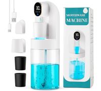 Automatic Mouthwash Dispenser for Bathroom, 21.12 oz Touchless Smart Mouth Wash Dispensers Bathroom Accessories Set with 4 Magnetic Cups, 4 Modes Wall Mounted Mouth Wash Dispenser for Home & Kids