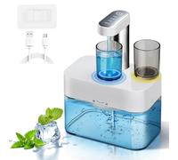 Automatic Mouthwash Dispenser Wall Mount - Contactless Decanter 550ml (18.6 Oz), Adjustable Water Output, Washer Container With 2 Magnetic Cups, Cleaning for Kids and Adults