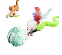 Automatic Moving Ball for Cats, Intelligent Interactive Toy with Quiet Safe Roll, Stimulating Play for Kittens and Cats in Living Room, Garden and Indoor Spaces (Mint Green)