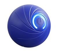 Automatic Moving Ball Interactive Jumping Toy for Small Dogs with LED Light, Self-Rolling Pet Ball with Obstacle Avoidance, 2.05 Inch- Blue
