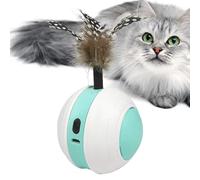 Automatic Moving Ball Puzzle Toy,Automatic Moving Cat Ball Toys with Tail Feather | 2 Modes Cat Ball USB Rechargeable Smart Cat Toy for Playing Training
