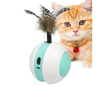Automatic Moving Ball Puzzle Toy, Interactive Cat Toy | Automatic Motion Cat Ball Toys with Tail Feather | Smart Cat Ball, 2 Modes, Rechargeable by U
