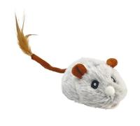 Automatic Moving Cat Toy - Plush Mice with Soft Rubber Tire USB Charging,Interactive Pet Supplies with Rotatable Wheel Electronic Squeaky Animal Toys for Kitten Exercise