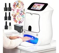 Automatic Nail Printer Machine, Wireless Digital Mobile Nail Art Printer with App Control, 10s Print & Cure, 5-Inch Touch Screen Display