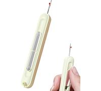 Automatic Needle Threader Tool, Retractable Threader Plug-in Needle Threader, Needle Threader and Thread Remover Tool for Hand Sewing/Knitting/Cross Stitch/Embroidery/Thread Removal (Green, 1PCS)