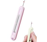 Automatic Needle Threader Tool, Retractable Threader Plug-in Needle Threader, Needle Threader and Thread Remover Tool for Hand Sewing/Knitting/Cross Stitch/Embroidery/Thread Removal (Purple, 1PCS)