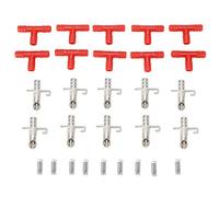 Automatic Nipple Water Drinker Feeder 10 Sets, Rabbit Bunny Waterer Kit, Easy Install Safe Drinking Red Silver 117g
