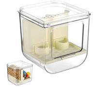 Automatic No Mess Bird Feeder, 700 g Transparent Plastic Food Container, Parrot Feeder for Parakeet, Budgie, Cockatiel, Bird Cage Accessories