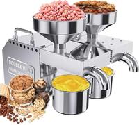 Automatic Oil Press 600W, Double Head Intelligent Numerical Control, Dual Operating Press Chambers for Home and Commercial Use