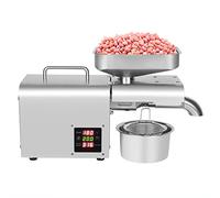 Automatic Oil Press Hot/Cold Oil Extraction Machine Electric Oil Expeller Machine Stainless Steel 304 Press Temperature 50-250 Degrees Adjustable 610 W for Flaxseed Peanut Hemp Seeds Sesame Sunflower