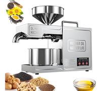 Automatic Oil Press Machine, Cold & Hot Press, 304 Stainless Steel, Commercial/Home Oil Extractor for Sesame, Coconut, Avocado, Flax Seed, 20+ Nuts & Seeds