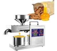 Automatic Oil Press Machine, Cold Hot Press Oil Extractor, Food Grade Stainless Steel for Peanut Flax Sunflower Sesame.