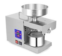 Automatic Oil Press Machine Commercial Home Cold/Heat Oil Press Extractor with LCD Display Stainless Steel Oil Expeller for Dried Coconut Olive Kernel Seed 610W