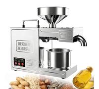 Automatic Oil Press Machine, Electric Hot and Cold Extraction with Intelligent Temperature Control, Stainless Steel Commercial Oil Extractor for Peanuts and Sesame Seeds