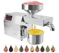 Automatic Oil Press Machine for Home Use, Cold Press Extraction, Stainless Steel Design, Works with Various Seeds and Herbs