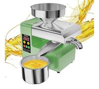 Automatic Oil Press Machine for Home Use, Upgraded Side Oil Outlet, Cold & Hot Pressing with Intelligent Temperature Control, LCD Display, High Efficiency 3-6kg/H Output