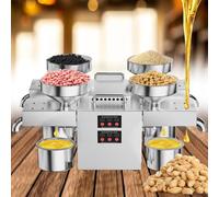 Automatic Oil Press Machine for Oil Extraction, 2400W Hot/Cold with Constant Temperature Heating, 12-25kg/h Pressing Speed, Stainless Steel Construction
