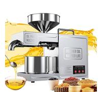 Automatic Oil Press Machine, Hot Cold Oil Extractor, 820W Commercial Nut Seed Oil Grinder, Stainless Steel Expeller for Home or Business