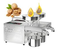 Automatic Oil Press Machine with Independent Heating, Hot & Cold Press Options, 1600W, High Output for Commercial and Home Use