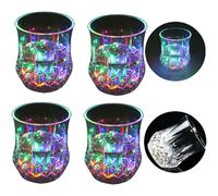 Automatic On & Off LED Old Fashioned Glasses, Color Changing Cups with High-quality Acrylic Plastic for Reusable Light Up Drinking Glasses, Perfect Pa