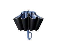 Automatic Open And Close Functional Umbrella With Carabiner Handle, Sturdy Folding Umbrella No Flip With Reflective Rim, Inverted Umbrella Sun-proof Wind-proof For Sunny&Rainy Day, 49'' (Haze Blue)