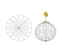Automatic Open Closing Fishing Net Cage, High-Strength Steel Wire Fish Crab Trap for Shrimp and Shellfish, Collapsible Design for Ponds and Sea Fishing(52cm16 silk)
