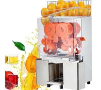Automatic Orange Juicer, High Efficiency 120W Stainless Steel Juice Extractor, Fast Squeezing 20 Oranges/Min, Easy Clean with Pull-Out Filter and Peel Buckets, Ideal for Commercial Use