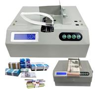 Automatic Paper Strapping Band Machine with LCD Screen, Counting Function, 2s/pack Speed, Multifunctional Currency Strapping for Albums, Food, Cards