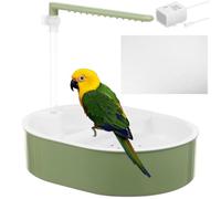 Automatic Parrot Bathtub,Cage Bird Shower Fountain,USB Electric Bird Shower Bath with Multiple Faucets,Large Capacity Budgies Caged Bath Tub for Parakeet Cockatiel Parrot&Small Medium Birds (Style 2)
