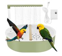 Automatic Parrot Bathtub with 26 Water Outlets, Large Capacity Circulating Shower Fountain for Cockatiel, Budgie and Lovebird Birds