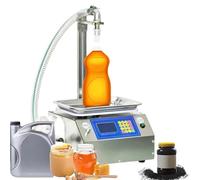 Automatic Paste Liquid Filler Machine, 20g-10000g Weighing Bottle Filler 7L/Min Honey Syrup Filling Machine Digital Control for Pear Syrup Peanut Butter
