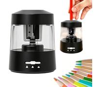 Automatic Pencil Sharpener, Electric Pencil Sharpener for 6-12mm Colored Pencils, 3 Modes Adjustable Auto in/Out, Helical Blade, Battery/Plug-in Hands-Free Desk Sharpeners for Home School Classroom