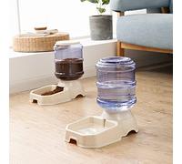 Automatic Pet Cat Feeder and Water Dispenser 3.8L Large Capacity Plastic Dog Water Fountain - Leak - Proof Gravity Refill, Easy Top Loading for Cats & Small Dogs (Feeder)