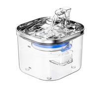 Automatic Pet Dispenser with Intelligent Induction 2L/67oz Semi Stainless Steel Pet Drinking Fountain Automatic Water Dispenser with Silent for Cat Dog Other Pet 5V (Transparent #-1)