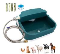 Automatic Pet Drinking Water Bowl with Float Valve and Drain Hole, Plastic Self Filling Water Trough Large Dog Water Dispenser for Chicken Goat Horse Pig Cow (Bowl and Tube)