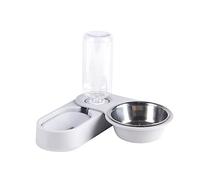 Automatic Pet Feeder 18 oz Water Dispenser Food Bowl Gravity Fed Fountain for Small Animals Cats Rabbits Ferrets Rabbit Bottle for Cage with Stand No