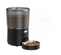 Automatic Pet Feeder 4L, Smart WiFi Dog and Cat Feeder with Timer, Remote Control via App, Dual Power, Anti-Clog Design(The 4L button version is black)