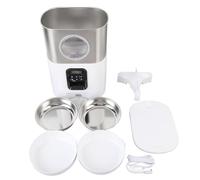 Automatic Pet Feeder, 5L Large Capacity Automatic Timed Cat Feeders with Visable Window Quantitative Feeding Stainless Steel 2 Bowls Dog Food Dispenser for Cats Dogs (White)