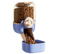 Automatic Pet Feeder, Blue Hanging Pet Feeder with 4.3 in / 11 cm Food Tray, Large Capacity Food Dispenser for Cats, Dogs, Rabbits, Cage Hanging Design, Food Flow for Inside or Outside Use