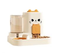 Automatic Pet Feeder, Funny Cat Feeder, Cat Water and Food Dispenser Set, with Filtered Drinking Water Trough, Suitable for Busy Shit Shoveler (Yellow)