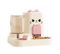 Automatic Pet Feeder, Funny Cat Feeder, Cat Water and Food Dispenser Set, with Filtered Drinking Water Trough, Suitable for Busy Shit Shoveler (Pink)