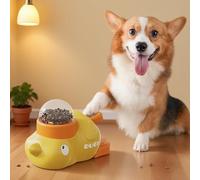 Automatic Pet Feeder - Interactive Cat & Dog Food Dispenser Toy, Training Tool with Smart Timer, Fun Duck Design for Kittens & Puppies - Ideal for Mealtime Training & Play (Yellow)